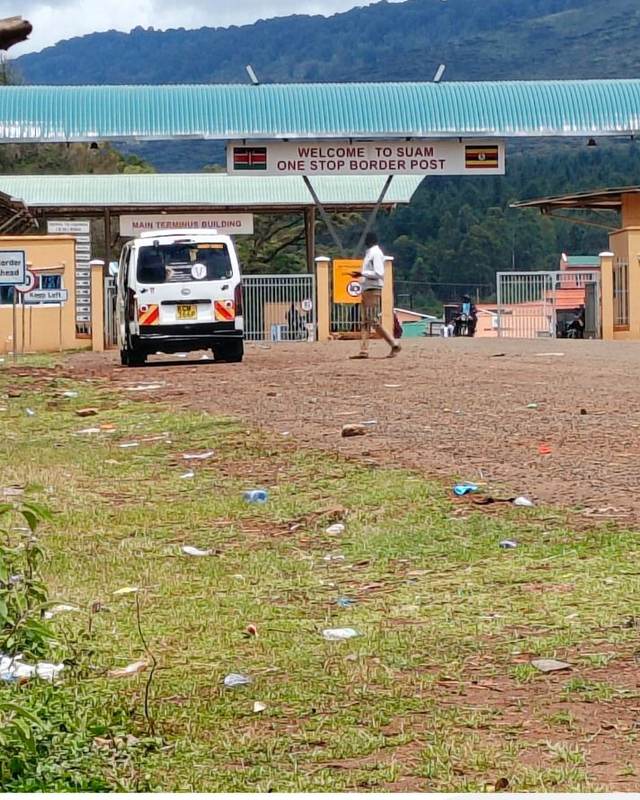 Border sign at a Kenya and East Africa road crossing